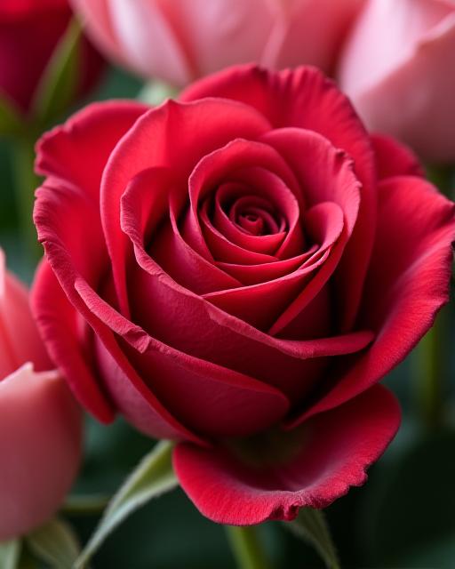 An elegant arrangement of red and pink roses.